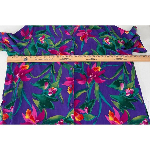 Koret Vibrant Floral Blouse - Purple, Green, Pink - Picture 7 of 10